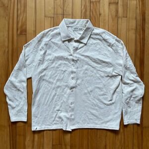 Kangol Textured Knit Polo Shirt Long Sleeve Beige Mens XXL /  TTG